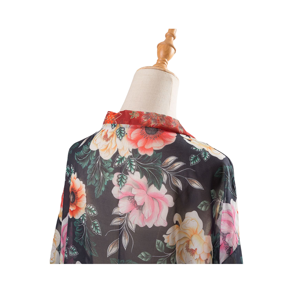 Kimonouri pentru femei vara plajă acoperire cardigan transparent șifon floral acoperire bluză lejeră top casual